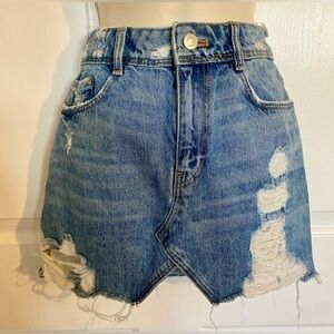 Zara Trafaluc Denim Mini Skirt NWOT XS